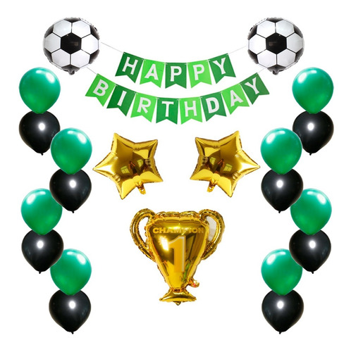 Globos Decorativos Para Fiesta De Cumpleaños Tema De Futbol