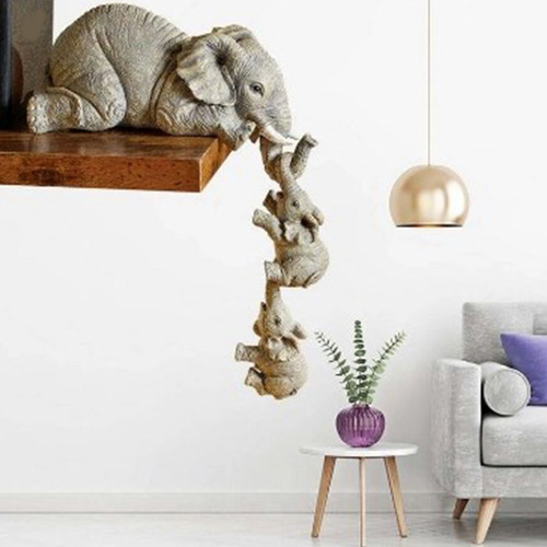 . Estátua De Elefante De Resina Decorativa Para Prateleira