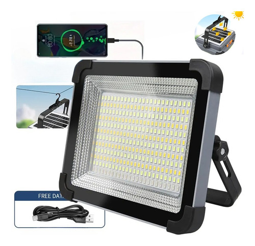 Linterna Solar Recargable De 288 Led Para Acampar Con Gancho