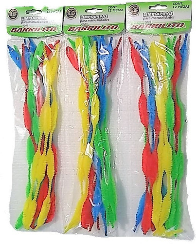 3 Blister De Limpiapipas Ondulado Surtido De Colores