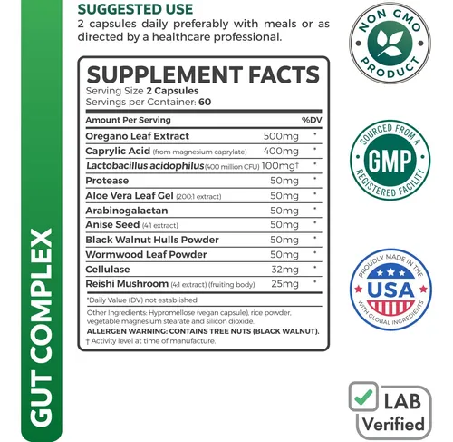 Candida Support (120 Capsulas) Acido Caprilico, Aceite De