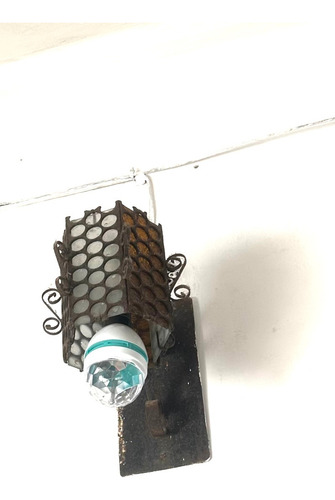 Antiguo Aplique Luz Farol Lámpar Pared Hierro Vintag Medieva (Usado)