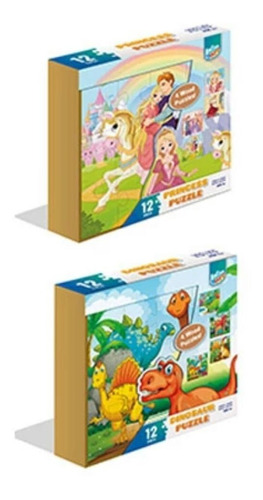 Pack 4 Rompecabezas De Princesas O Dinosaurios