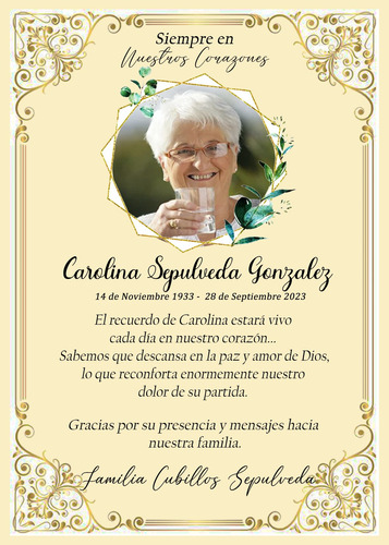 Tarjetas Agradecimiento Condolencias, Funeral, Funebre