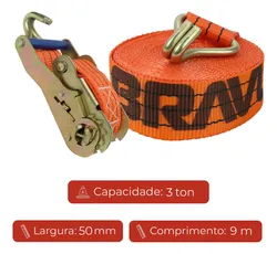 Comprar Cinta E Catraca Reforçada 3ton 9 Mt Amarração Carga Gancho J no Mercado Livre
