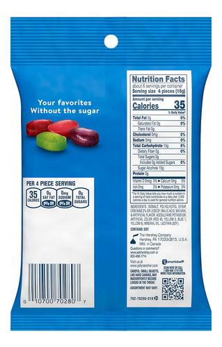 Caramelos Zero Sugar Hard Candy 172 G - Jolly Rancher