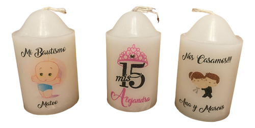 15 Velas Personalizadas 15 Años Boda Cumpleaños Souvenir