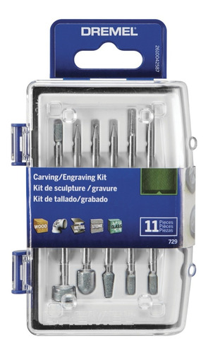 Kit Para Tallar/grabar 11 Accesorios Dremel 729