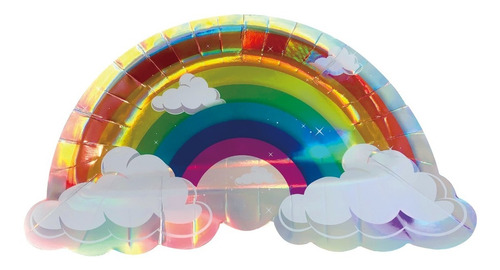 Plato Polipapel 17cm Forma Arcoiris X6 Unidades