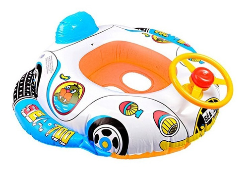 Flotador Salvavidas Inflable Infantil Carro Volante Y Bocina