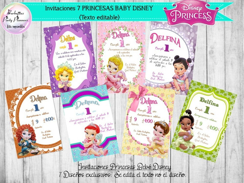 Invitaciones Princesas Baby Disney Texto Editable Mercado Libre Invitaciones Princesas Baby Disney Texto Editable Mercado Libre