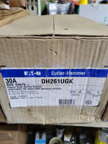 Eaton Dh261ugk 30 Amp 600v 2p 1ph Non Fusible Indoor Dis Aan