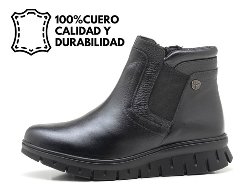 Bota Keady Cuero Genuino Horma Amplia Confort Flexible Rissa