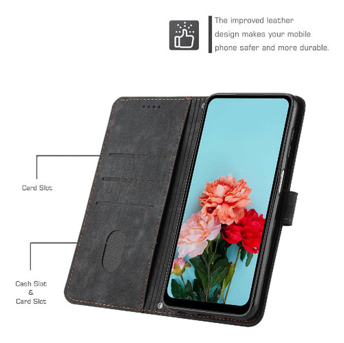 Funda Para Motorola Moto Edge 50 Fusion 5g Pu Cuero Lateral