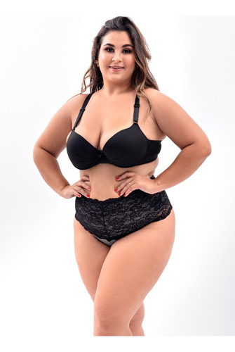 Delui - Calcinha Renda Suplex - Plus Size