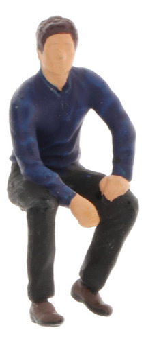 1:64 Escala Modelo Personagens Posição Sentada Azul