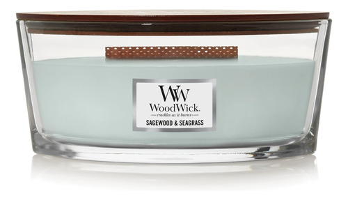 Woodwick Ellipse Candle, Sagewood & Seagrass, 16 Oz.