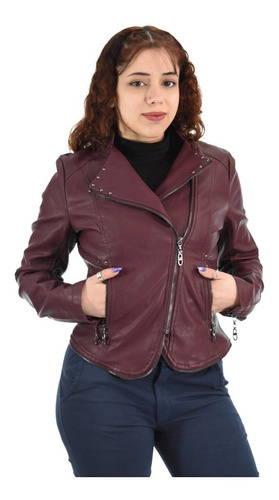 Campera Mujer Corta Elegante Ecocuero Piel Santellon 15500