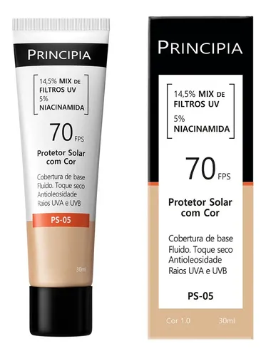 PRINCIPIA, Protetor Solar Facial FPS70 PS-05 Cor 1.0 c/ 30ml