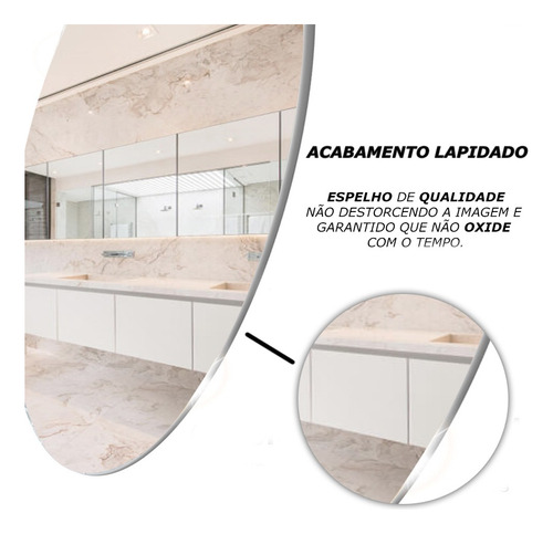 Kit Espelho Redondo 30cm + Prateleira + Kit Fácil Instalação