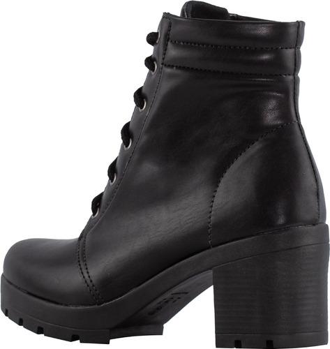 Imagem 5 de 7 de Bota Feminina Coturno Salto Grosso Moda Tratorado Cano Curto