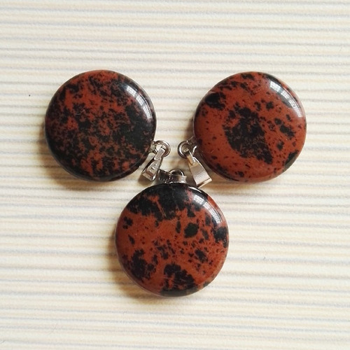 Nuevo Colgante Obsidiana Marrón, Japón (original) + Cadena