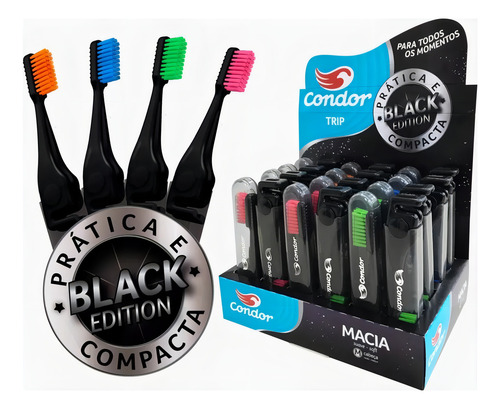 Escova Dental Trip Linha Black Macia Condor