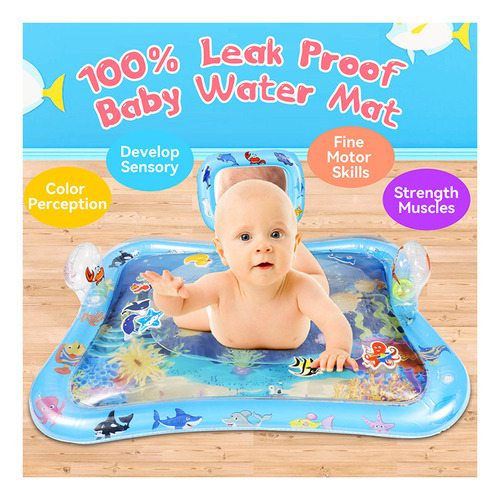 Alfombrilla De Agua Hinchable Tummy Time For Bebés, Niños Y