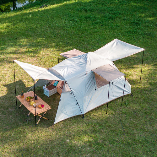 Carpa Plegable Automática Rowide Upf 50 Impermeable 3000 Mm Tela Oxford 210d 6 a 8 Personas Carpa de Color Blanco Casa de Campaña