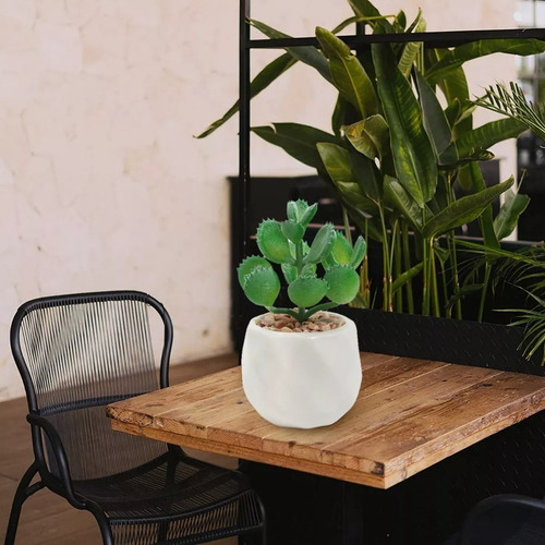 Plantas Artificial Suculenta Decorativa Maceta Cerámica 4pcs