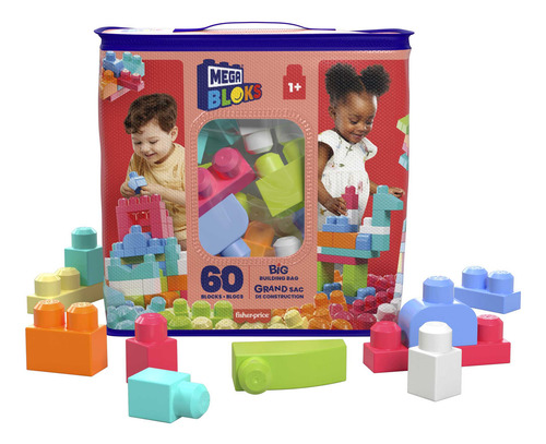 Sacola Com 60 Blocos De Montar Pré-escolar Mega Bloks Mattel