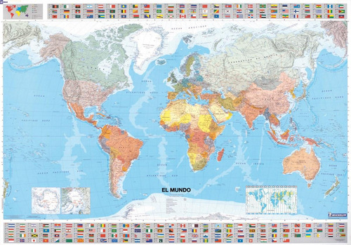 Libro: Mapa Plastificado El Mundo. Varios Autores. Michelin