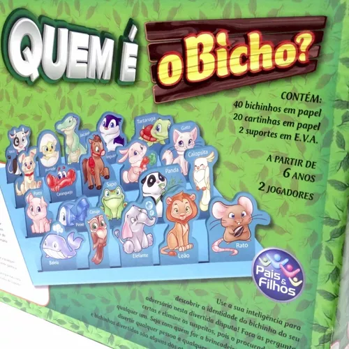 Jogo Quem É O Bicho Cara Cara Animais Pais & Filhos 6 Anos