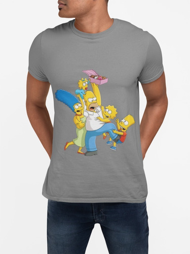 Polera The Simpson Con Rosquilla Algodon Estampada