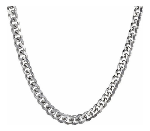 Acero Inoxidable Plateado Collar Estilo Cubano Unisex