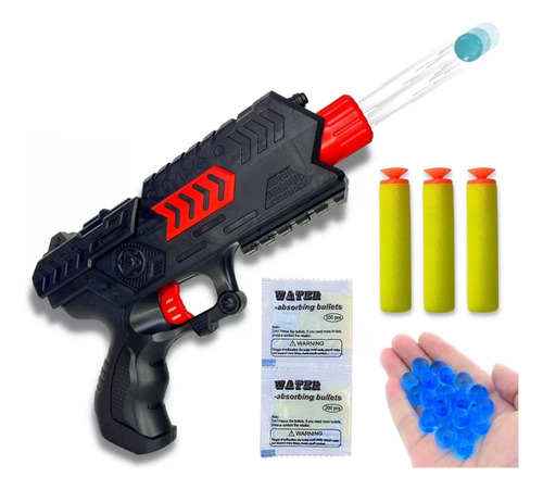 Brinquedo Pistola Dardos 3x1 Lança Bolinhas Com Laser