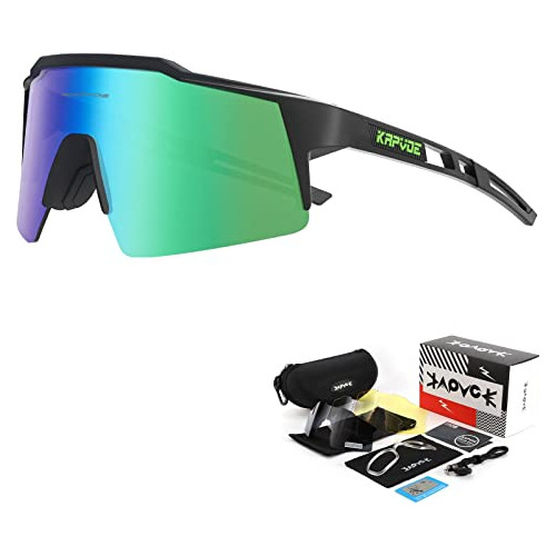 Kapvoe Cycling Glasses Polarized Mountain Bike Sunglasses Wo