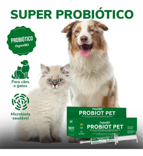 Probiot Pet Probiótico Para Cães E Gatos 13ml Organnact