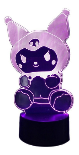 Lámpara Nocturna Led 3d Sanrio Con Diseño De Kawali Kuromi M