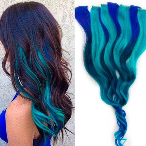 Extension De Cabello Ondulado Un Solo Clip Colores Fantasia Color Castaño
