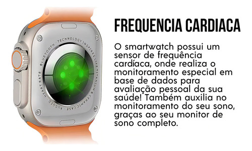 Smart Watch W68 Ultra Serie 8 Nfc Tela 49mm + Pulseira Extra Cor Da Caixa Prateado Cor Da Pulseira Preto