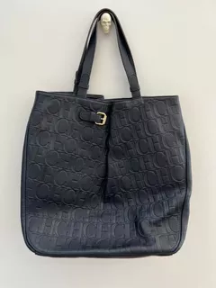 Cartera Bolso Carolina Herrera Tattoo Tote Azul Oscuro