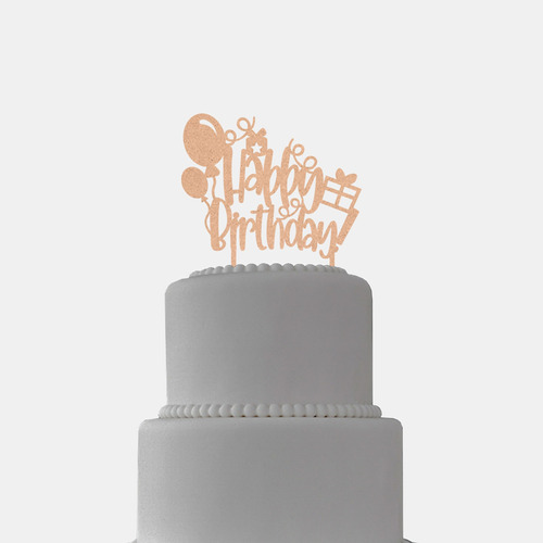Letrero Pastel Cake Topper Feliz Cumpleaños Mdf (10 Piezas)