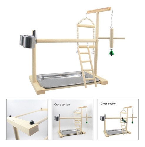 Loro Juego Soporte Pájaro Columpio Escalada Escalera Madera