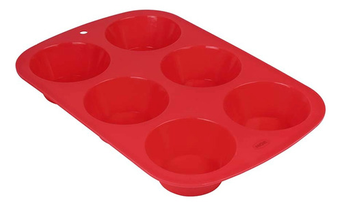 Molde De Silicona Para 6 Cupcakes Mor Color Rojo