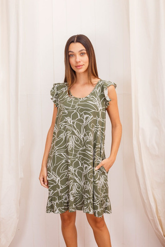 Imagen 2 de 8 de Vestido Corto De Fibrana Mujer Con Bolsillo Verano