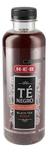 Pack 6 Té Helado Negro Sabor Durazno Sin Azúcar Ni Calorías