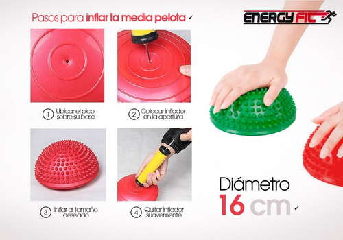 Imagen 6 de 8 de Mini Bosu Kinesiologia Kit 3 Unidades Semiesfera Equilibrio