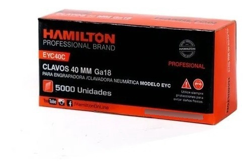 Clavos Hamilton Para Clavadora Neumatica 40mm X 5000u Eyc40c