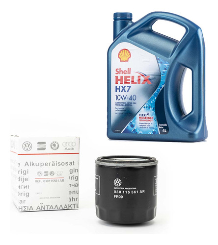 Kit Filtro Aceite Vw Gol Trend + Aceite Shell Helix 10w40 4l